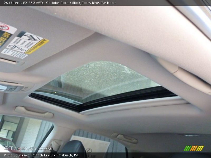 Obsidian Black / Black/Ebony Birds Eye Maple 2013 Lexus RX 350 AWD