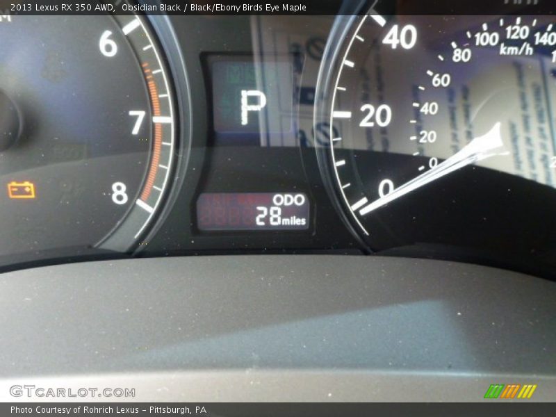 Obsidian Black / Black/Ebony Birds Eye Maple 2013 Lexus RX 350 AWD