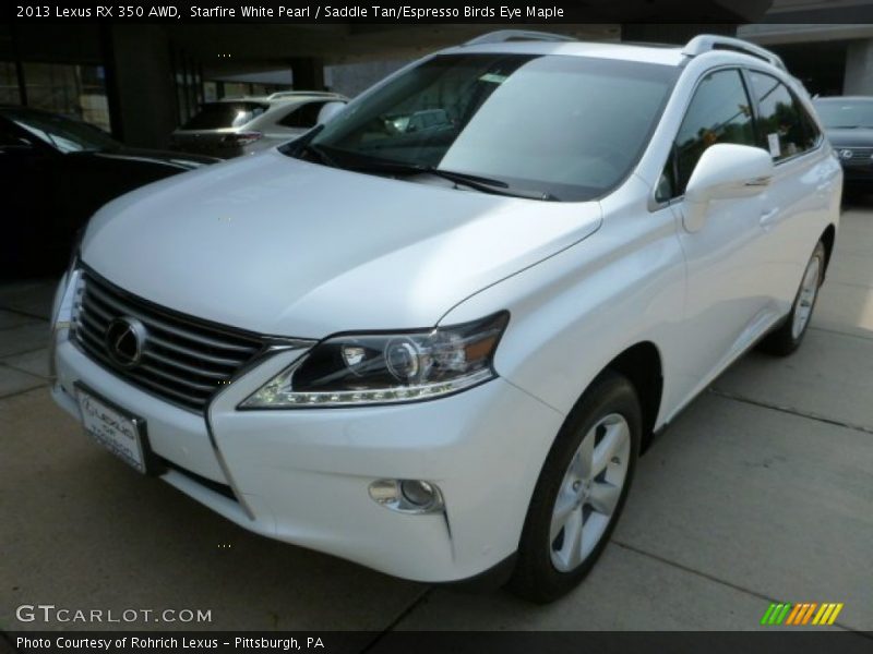 Starfire White Pearl / Saddle Tan/Espresso Birds Eye Maple 2013 Lexus RX 350 AWD