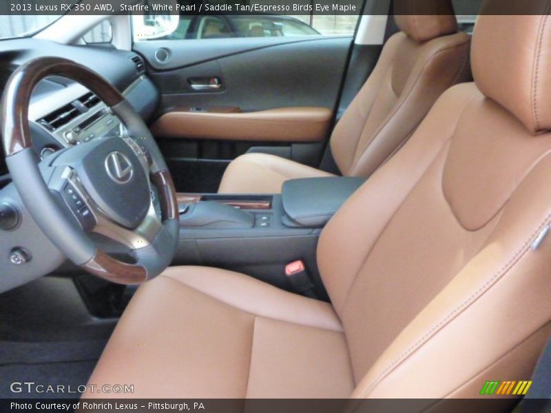 Starfire White Pearl / Saddle Tan/Espresso Birds Eye Maple 2013 Lexus RX 350 AWD