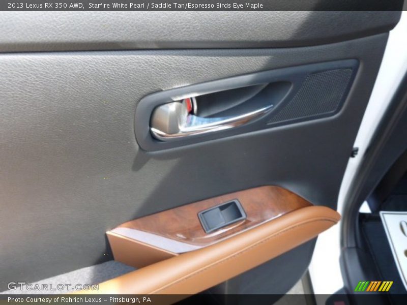 Starfire White Pearl / Saddle Tan/Espresso Birds Eye Maple 2013 Lexus RX 350 AWD