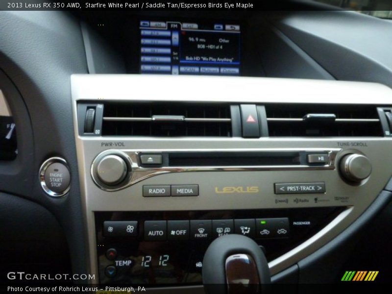 Starfire White Pearl / Saddle Tan/Espresso Birds Eye Maple 2013 Lexus RX 350 AWD