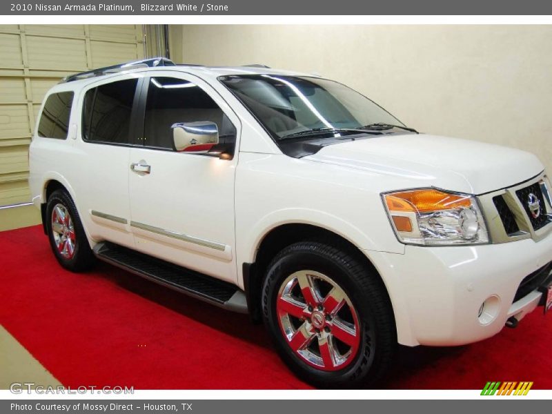 Blizzard White / Stone 2010 Nissan Armada Platinum