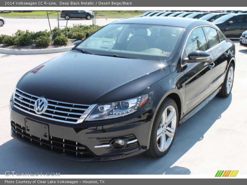 Deep Black Metallic / Desert Beige/Black 2014 Volkswagen CC R-Line