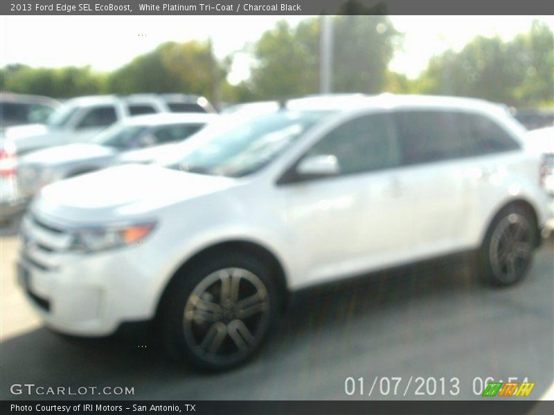 White Platinum Tri-Coat / Charcoal Black 2013 Ford Edge SEL EcoBoost