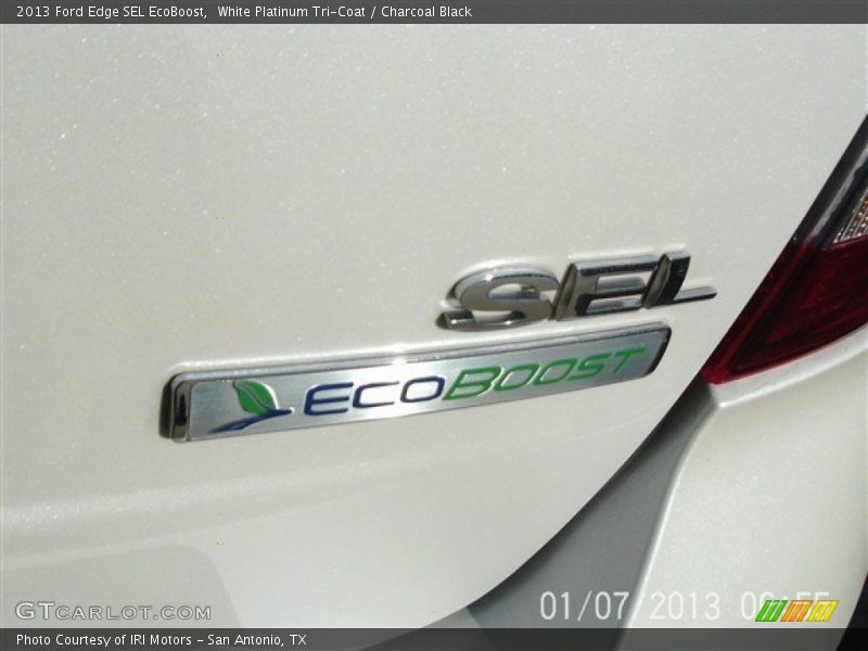 White Platinum Tri-Coat / Charcoal Black 2013 Ford Edge SEL EcoBoost