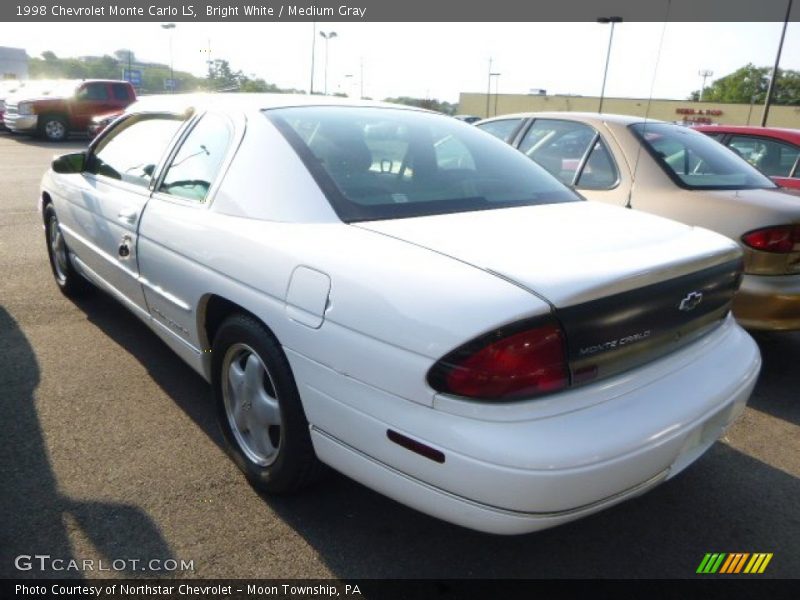 Bright White / Medium Gray 1998 Chevrolet Monte Carlo LS