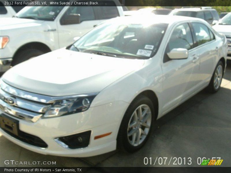 White Suede / Charcoal Black 2012 Ford Fusion SEL V6