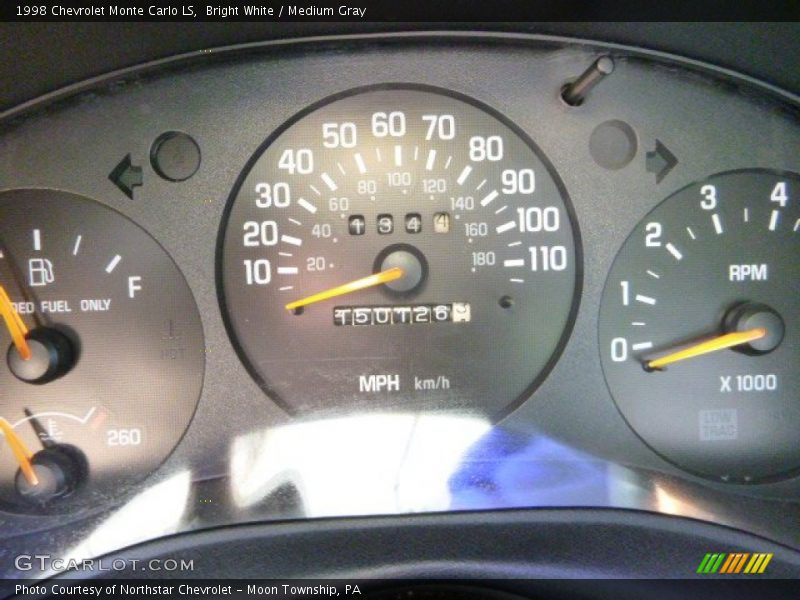 Bright White / Medium Gray 1998 Chevrolet Monte Carlo LS