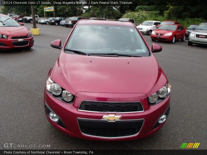 Deep Magenta Metallic / Dark Pewter/Dark Titanium 2014 Chevrolet Sonic LT Sedan