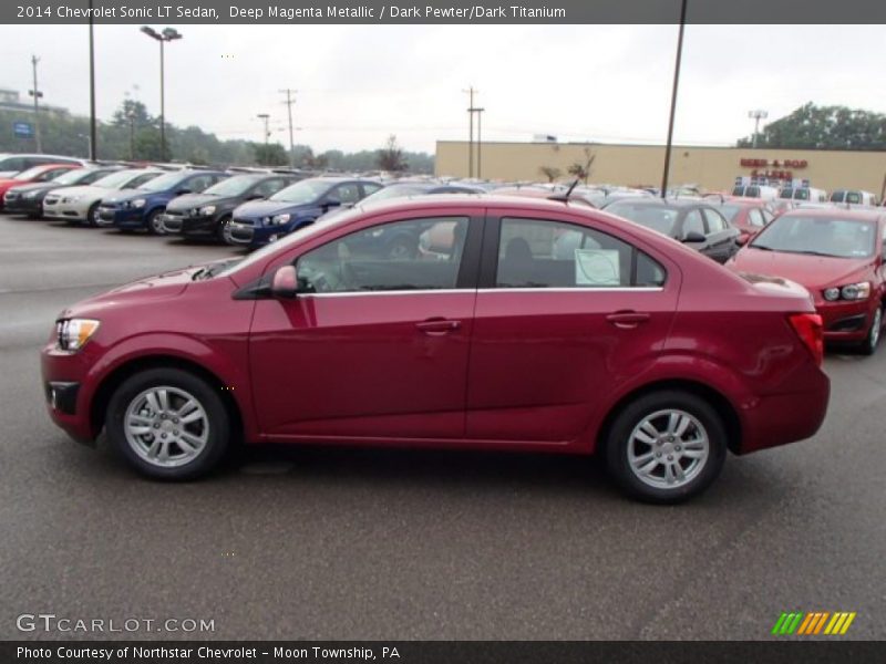 Deep Magenta Metallic / Dark Pewter/Dark Titanium 2014 Chevrolet Sonic LT Sedan