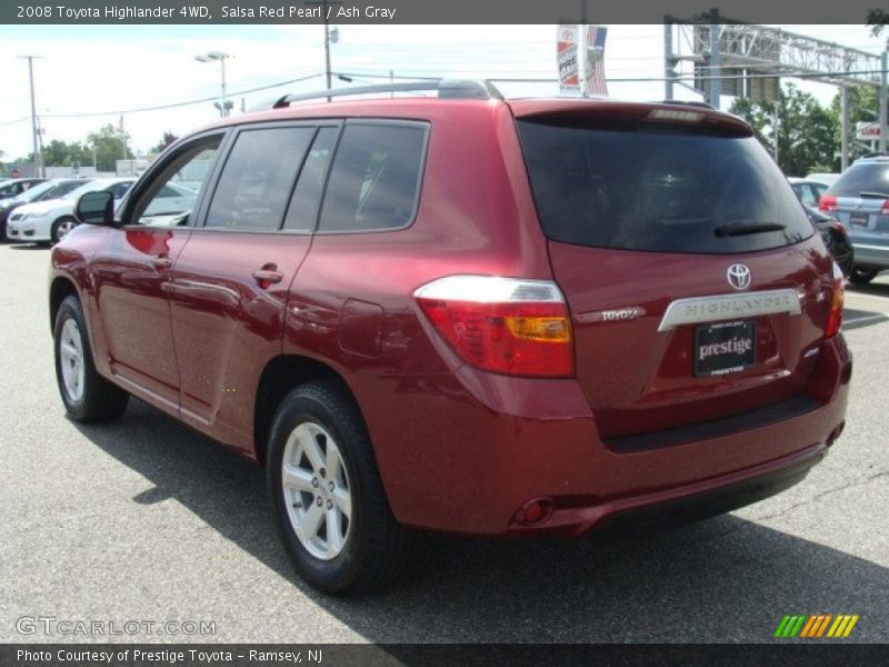 Salsa Red Pearl / Ash Gray 2008 Toyota Highlander 4WD