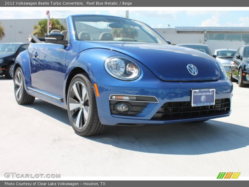 Reef Blue Metallic / Beige 2013 Volkswagen Beetle Turbo Convertible