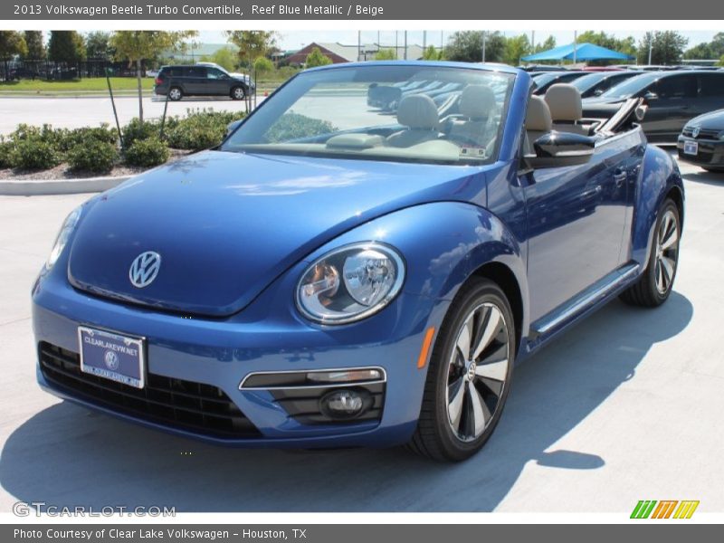 Reef Blue Metallic / Beige 2013 Volkswagen Beetle Turbo Convertible