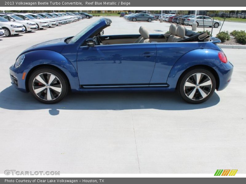 Reef Blue Metallic / Beige 2013 Volkswagen Beetle Turbo Convertible