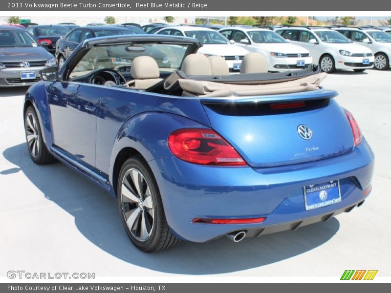 Reef Blue Metallic / Beige 2013 Volkswagen Beetle Turbo Convertible
