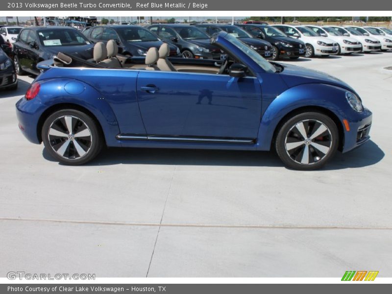 Reef Blue Metallic / Beige 2013 Volkswagen Beetle Turbo Convertible