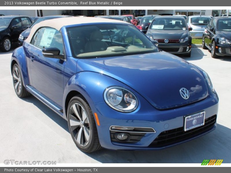 Reef Blue Metallic / Beige 2013 Volkswagen Beetle Turbo Convertible