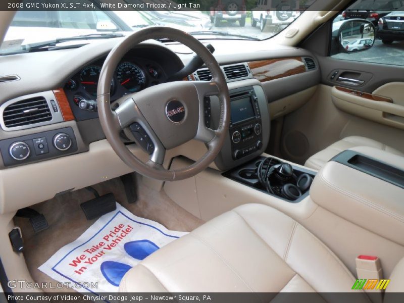 White Diamond Tricoat / Light Tan 2008 GMC Yukon XL SLT 4x4