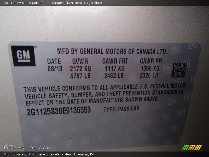 Champagne Silver Metallic / Jet Black 2014 Chevrolet Impala LT