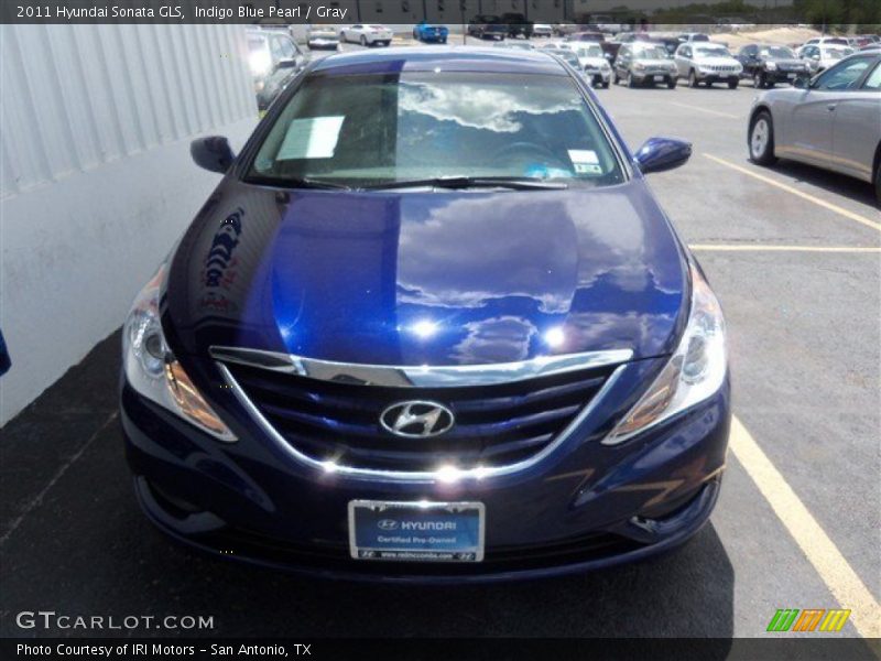 Indigo Blue Pearl / Gray 2011 Hyundai Sonata GLS