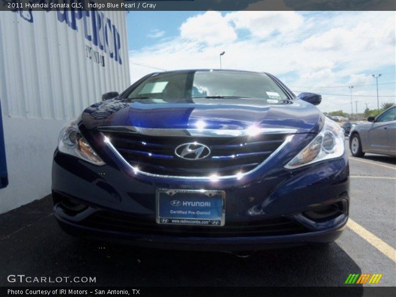 Indigo Blue Pearl / Gray 2011 Hyundai Sonata GLS
