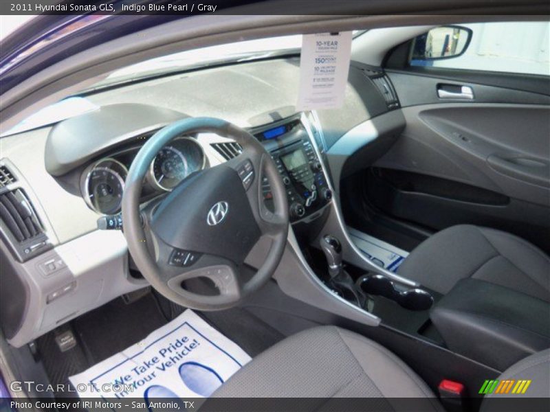 Indigo Blue Pearl / Gray 2011 Hyundai Sonata GLS
