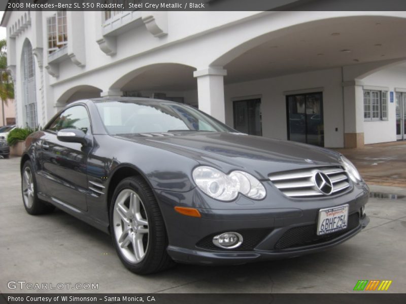 Steel Grey Metallic / Black 2008 Mercedes-Benz SL 550 Roadster