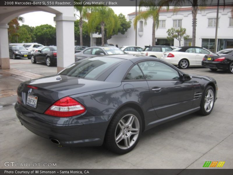 Steel Grey Metallic / Black 2008 Mercedes-Benz SL 550 Roadster