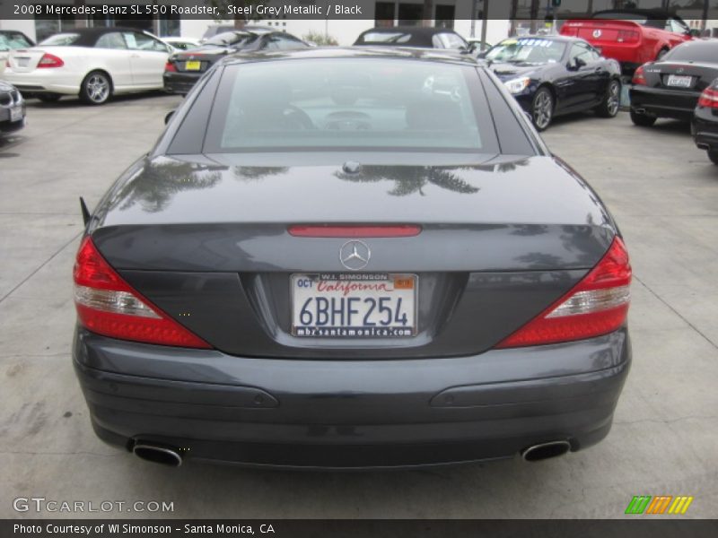 Steel Grey Metallic / Black 2008 Mercedes-Benz SL 550 Roadster