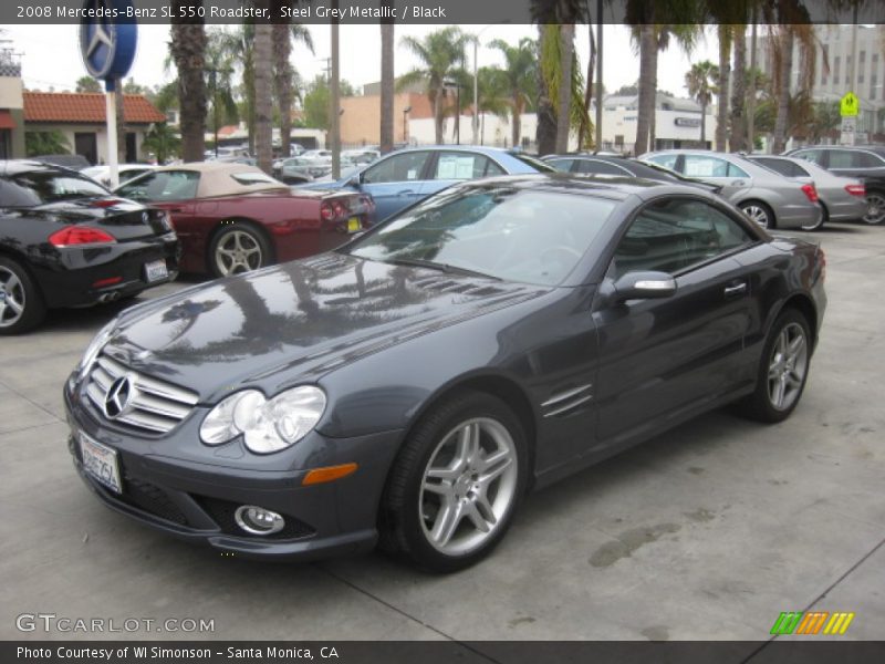 Steel Grey Metallic / Black 2008 Mercedes-Benz SL 550 Roadster