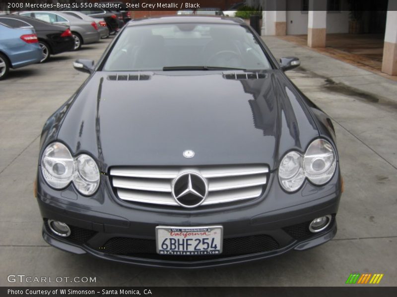 Steel Grey Metallic / Black 2008 Mercedes-Benz SL 550 Roadster