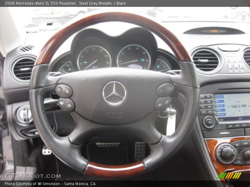 Steel Grey Metallic / Black 2008 Mercedes-Benz SL 550 Roadster