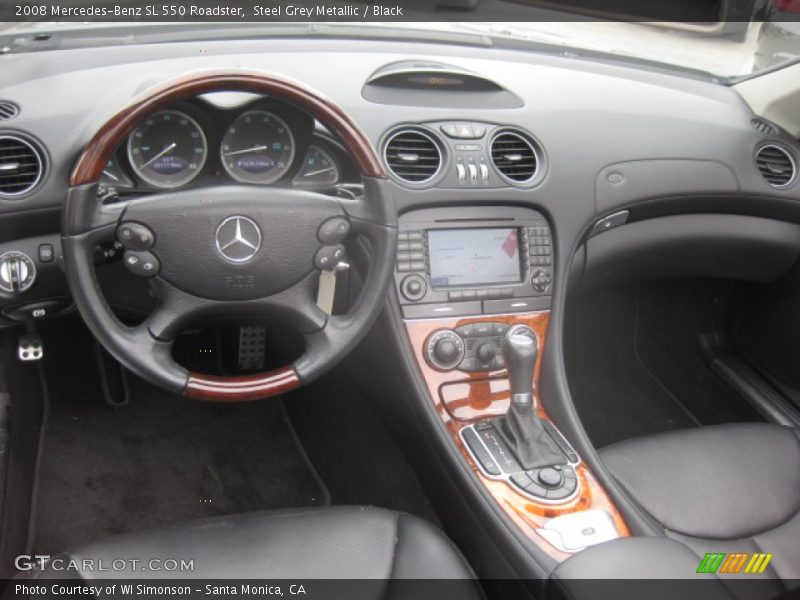 Steel Grey Metallic / Black 2008 Mercedes-Benz SL 550 Roadster