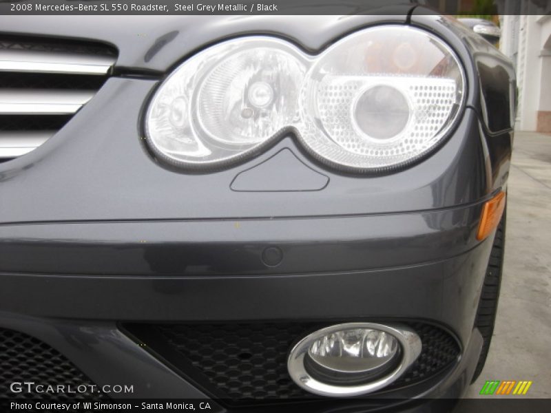 Steel Grey Metallic / Black 2008 Mercedes-Benz SL 550 Roadster