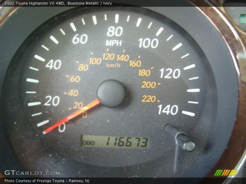 Bluestone Metallic / Ivory 2002 Toyota Highlander V6 4WD