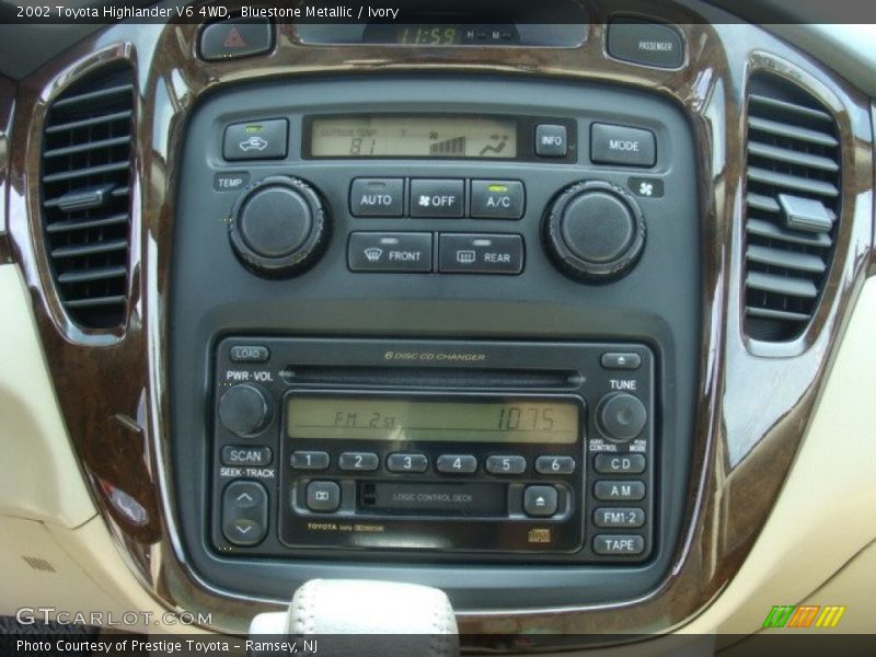 Bluestone Metallic / Ivory 2002 Toyota Highlander V6 4WD