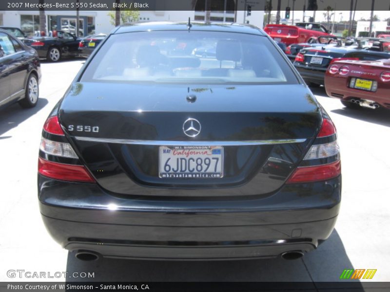 Black / Black 2007 Mercedes-Benz S 550 Sedan