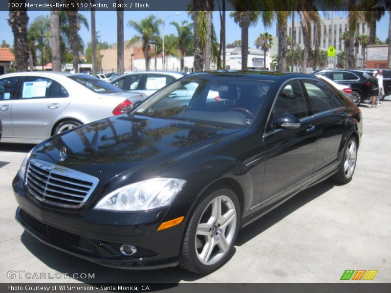 Black / Black 2007 Mercedes-Benz S 550 Sedan