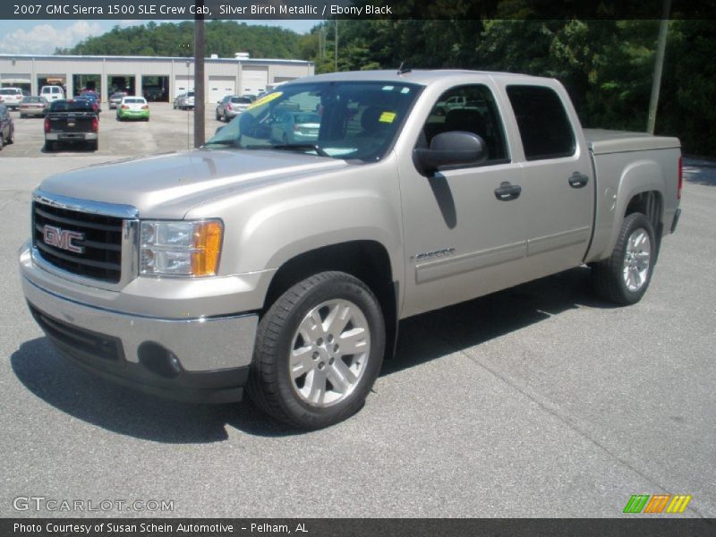 Silver Birch Metallic / Ebony Black 2007 GMC Sierra 1500 SLE Crew Cab