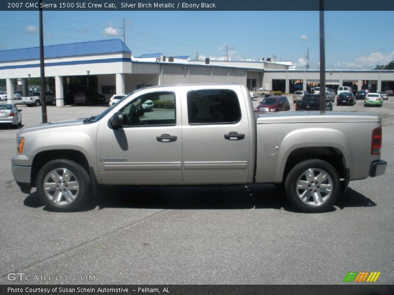Silver Birch Metallic / Ebony Black 2007 GMC Sierra 1500 SLE Crew Cab