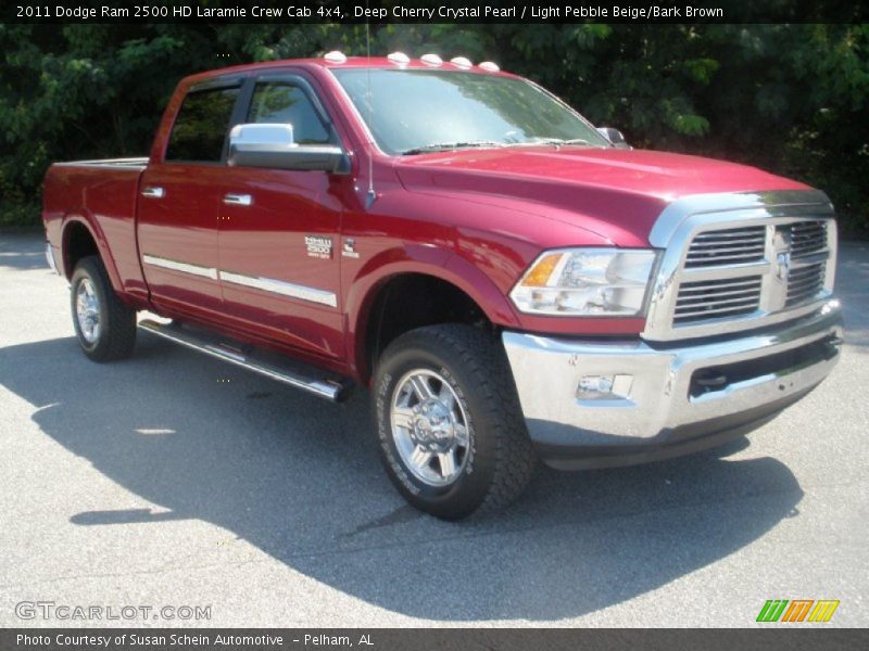 Deep Cherry Crystal Pearl / Light Pebble Beige/Bark Brown 2011 Dodge Ram 2500 HD Laramie Crew Cab 4x4
