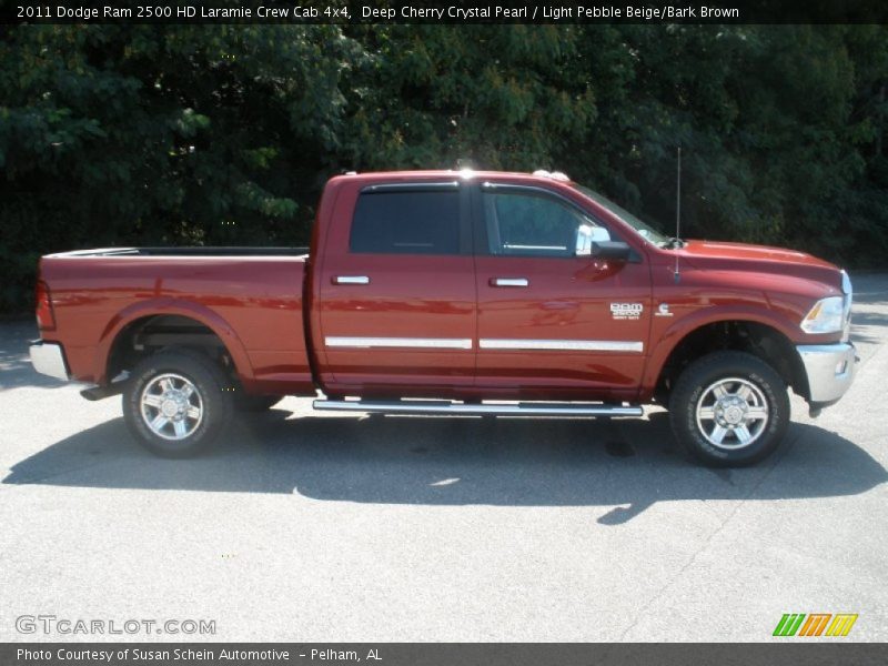 Deep Cherry Crystal Pearl / Light Pebble Beige/Bark Brown 2011 Dodge Ram 2500 HD Laramie Crew Cab 4x4