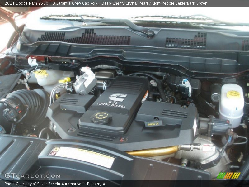 Deep Cherry Crystal Pearl / Light Pebble Beige/Bark Brown 2011 Dodge Ram 2500 HD Laramie Crew Cab 4x4
