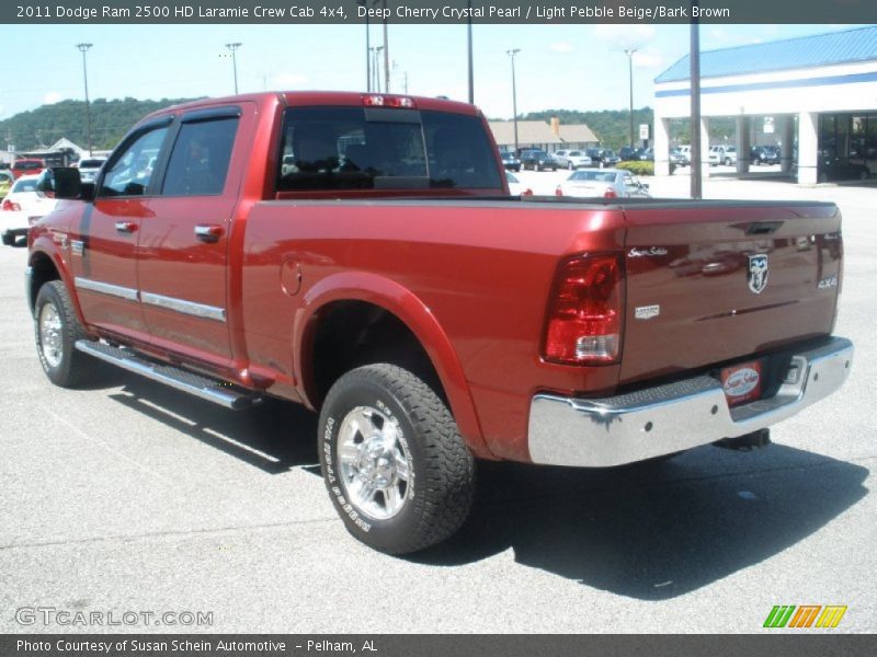 Deep Cherry Crystal Pearl / Light Pebble Beige/Bark Brown 2011 Dodge Ram 2500 HD Laramie Crew Cab 4x4
