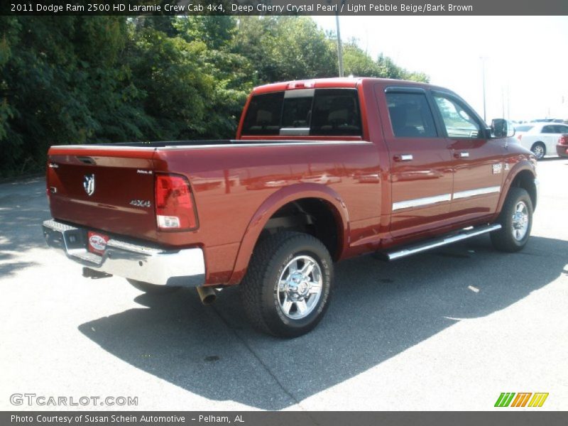 Deep Cherry Crystal Pearl / Light Pebble Beige/Bark Brown 2011 Dodge Ram 2500 HD Laramie Crew Cab 4x4