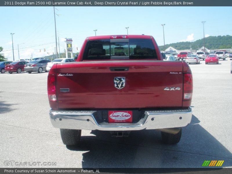 Deep Cherry Crystal Pearl / Light Pebble Beige/Bark Brown 2011 Dodge Ram 2500 HD Laramie Crew Cab 4x4