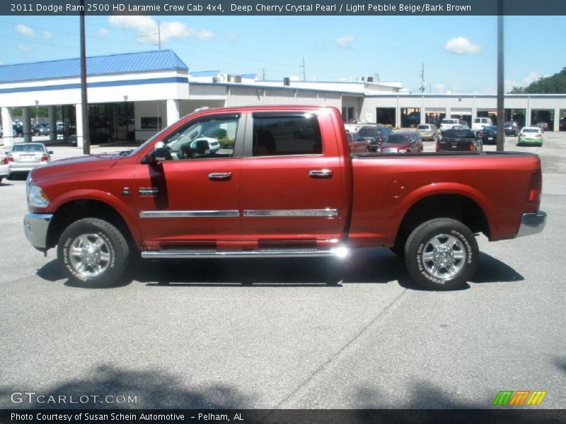Deep Cherry Crystal Pearl / Light Pebble Beige/Bark Brown 2011 Dodge Ram 2500 HD Laramie Crew Cab 4x4