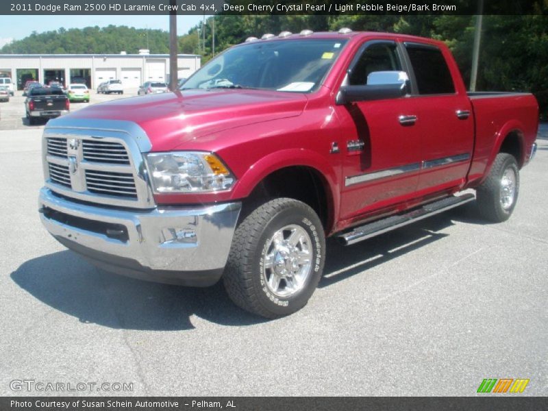 Deep Cherry Crystal Pearl / Light Pebble Beige/Bark Brown 2011 Dodge Ram 2500 HD Laramie Crew Cab 4x4