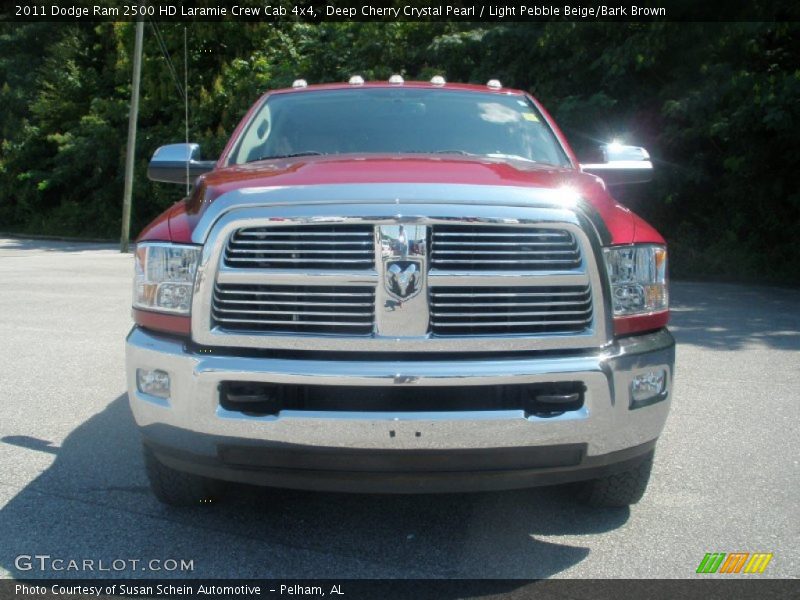Deep Cherry Crystal Pearl / Light Pebble Beige/Bark Brown 2011 Dodge Ram 2500 HD Laramie Crew Cab 4x4